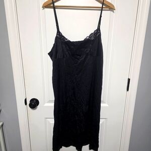 Vassarette Black Lace Slip Dress Size 28